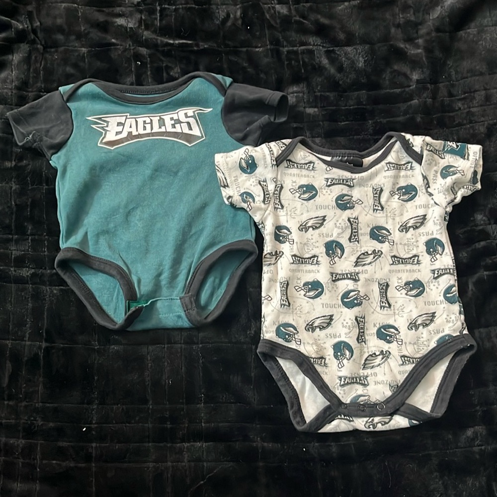 NFL eagles 0-3m onesies